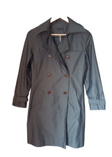 Joseph XS UK 6 8 Khaki Green Trench Coat Mac Double Breasted Classic Smart