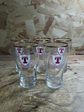 TENNENT'S  GLASS HALF PINT  VINTAGE  1960s HALF PINT GOLD CROWN RING X 5