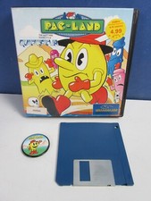 vintage COMMODORE AMIGA PAC LAND DISK VIDEO GAME box A500 A1200 badge