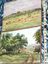 two vintage unframed original