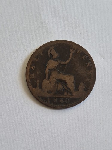 Queen victoria halfpenny 1860 - queen,
