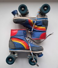 Vintage 80s roller boots, blue
