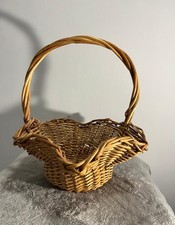 Vintage Wicker  Wavy Basket