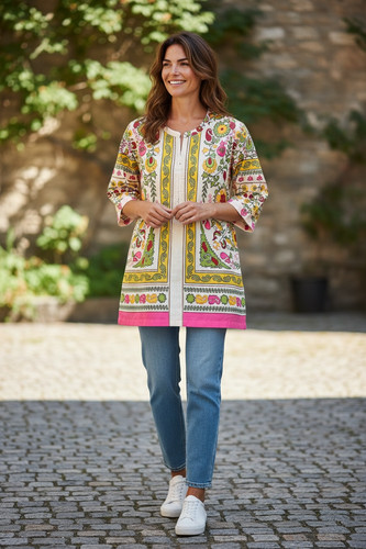 New sapphire floral kurta - new, /