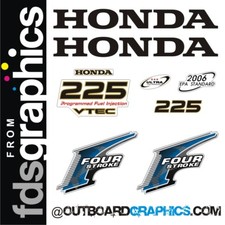 Honda BF225 225hp 4 stroke VTEC outboard engine decals/sticker kit