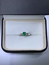 0.60ct Colombian green emerald solitaire engagement ring 18ct white gold