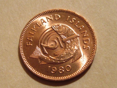 1980 falkland islands coin - 1980, 1/2