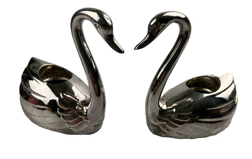 Silver plated swan - silver,