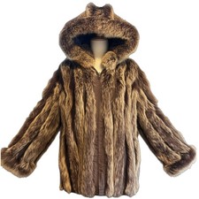 Real Fox Fur Jacket Hooded