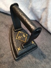 antique Cast  flat Iron H & S number 4  