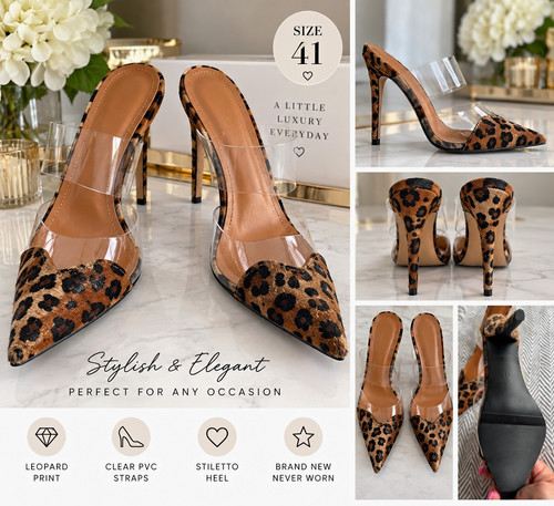 New leopard print clear - leopard, pvc