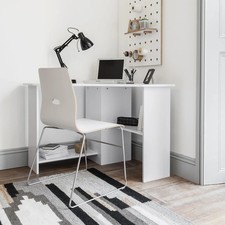 White Corner Desk With Shelves