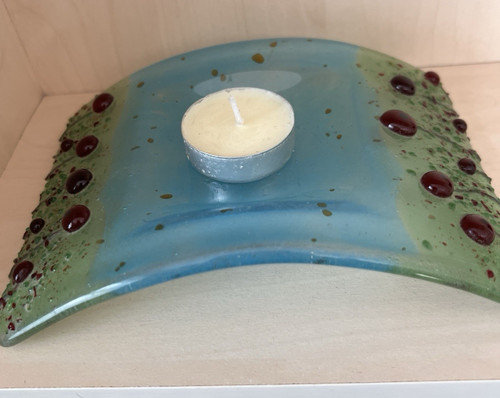 Hand blown fused art floral - blown,