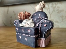 Collectible Three Cute Kittens Sitting on a Sofa 2.5" Resin Figurine