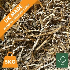 UK Made CRINKLE CUT Shredded Paper NATURAL KRAFT 5KG | Gift Hamper Shred Filler