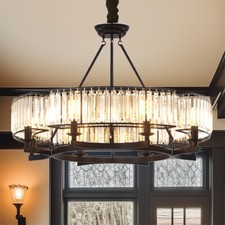 Vintage Crystal Chandelier Round Ceiling Light Hanging Aisle Hallway Stairwells