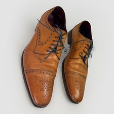 Loake “Design Loake” Foley Tan Calf Leather Semi-Brogue Derby Shoes UK 11 