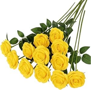 Artificial yellow roses - artificial,