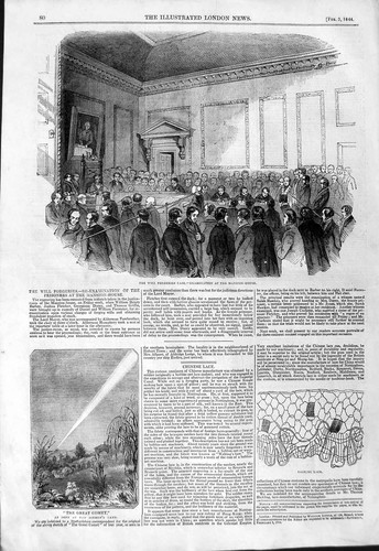 Original old antique print - old,