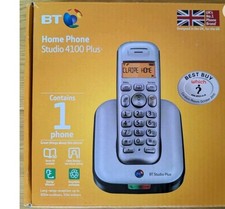 BT Studio 4100 Plus cordless phone with charging base in original box