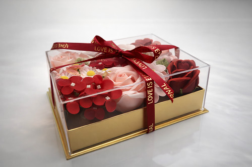 Soap roses acrylic gift - in, box