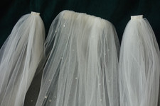 *Reduced,3 layer Wedding Veil, top layer  gem detail 100", 2 @ 140", pre owned