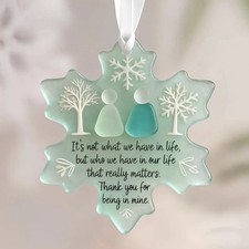 Snowflake Shaped 2D Friendship Decor Christmas Tree Hanging Ornament