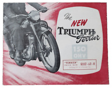 Rare Triumph Terrier Motorcycle Brochure 1953-54 Original Item Free UK Post