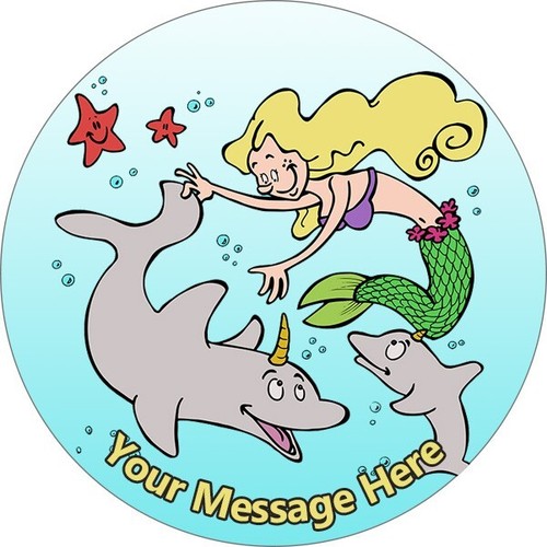 Mermaid gang personalised cake - mermaid,