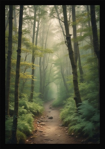 Soft forest path framed - soft,
