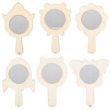  6 Pcs Wood Mirror Small
