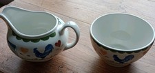 Wood & Sons Milk Jug And Sugar Bowl Decorated With Farm Animals VGC 8 cm 200 ml