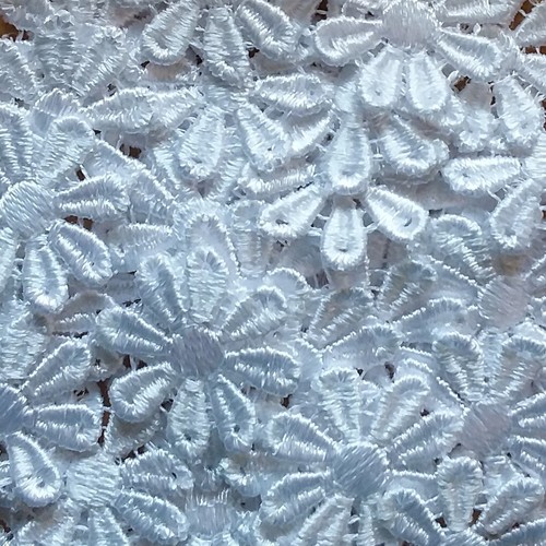 White 25mm guipure - white, lace