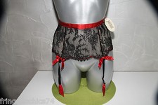 Silk Red and Black Garter Belt