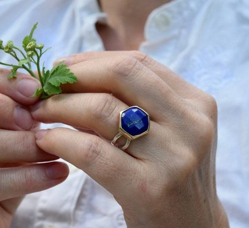 Lapis lazuli unisex - lazuli, 925