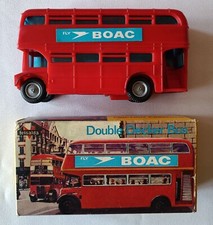 VINTAGE 1960s TELSALDA ROUTEMASTER DOUBLE DECKER LONDON BUS FRICTION DRIVE BOXED