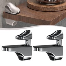 Adjustable Glass Shelf Brackets for Various Thicknesses Polished Chrome