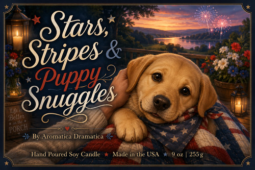 Stars stripes puppy - puppy, snuggles