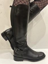 Dune Black Leather Knee High