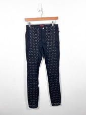 Tripp Nyc Jeans Trousers 27 UK 10 Black Medieval Pant Goth Lace Up Punk Emo Slim