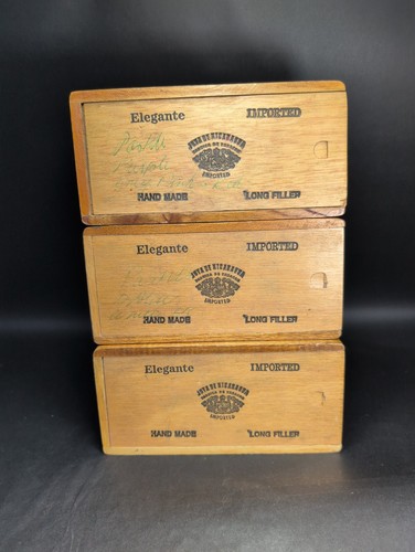 Vintage wooden slide box - 3x,