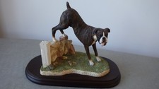 Boxer dog, Bruno, leaping over wall hand painted by Best of Breed