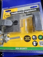 P85 40MM Yale Deadlocking Nightlatch Lock Grey, Brass Yale Cylinder, Two Keys