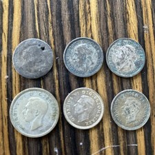 6 x British Coins Silver Three