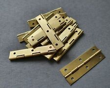 Gold Traditional Polished Hinges Door Craft Wooden Box Chest Dolls House + Screw