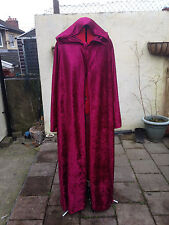 crushed velvet wine/burgundy cloak with sleeves pointy hood more colours wizard