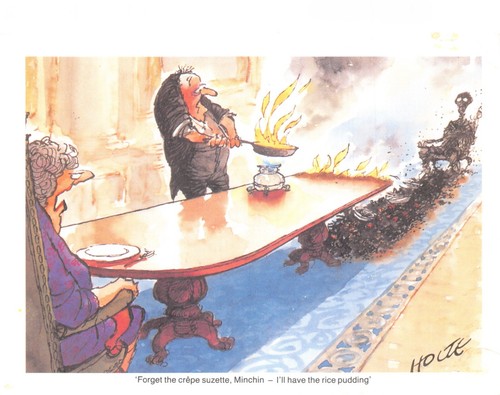 Comic postcard waiter fire - comic,