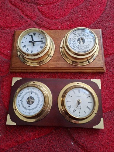 Mounted clock barometer - &,