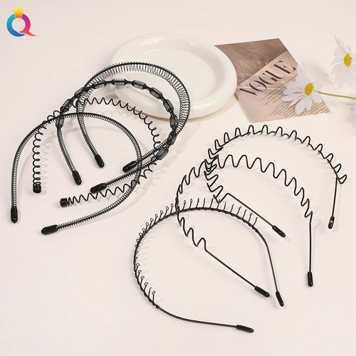 Black metal sports hairband - sports,