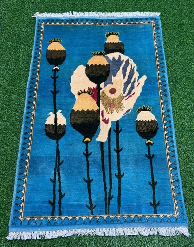 Afghan hand rug blue - rug,